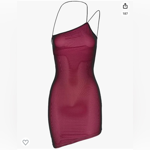 CAPE CLIQUE Women Mini Dress Perspective Mesh Spaghetti Strap - Picture 2 of 5